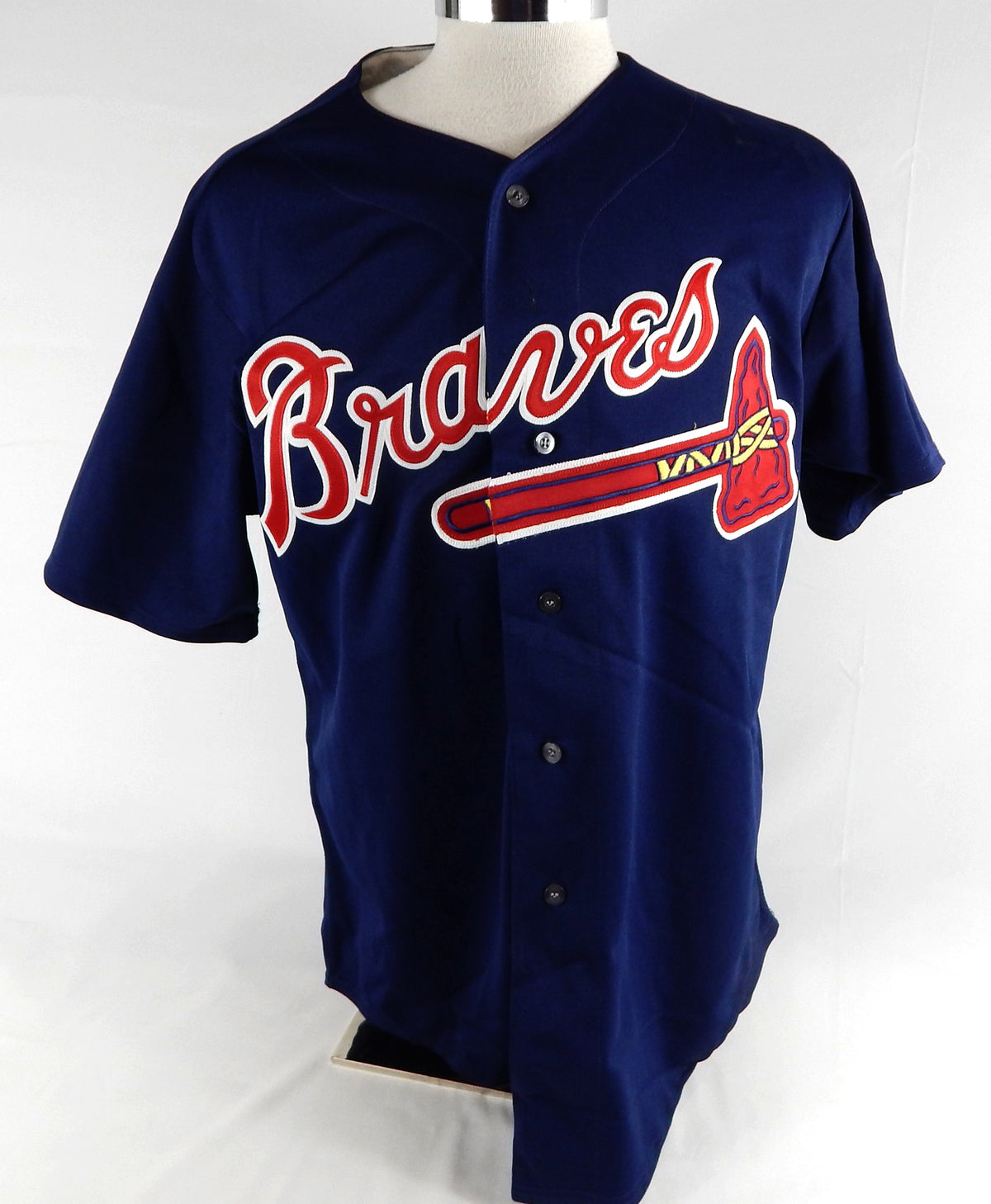 1990s Atlanta Braves Blank Game Issued Navy Jersey 46 836