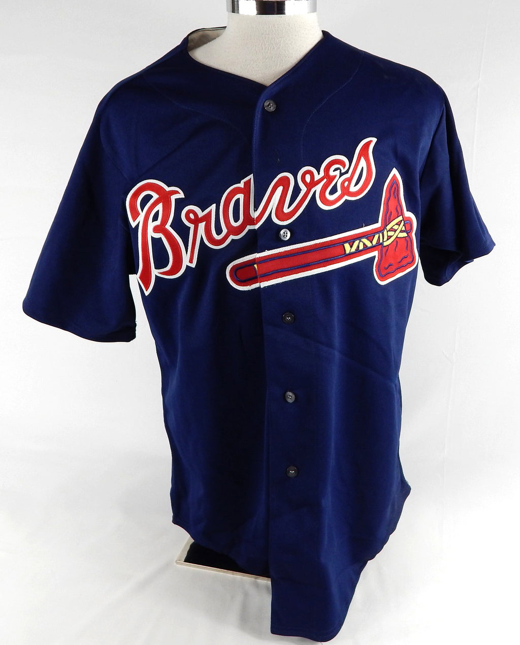 1990s Atlanta Braves Blank Game Issued Navy Jersey 46 836 Pic2