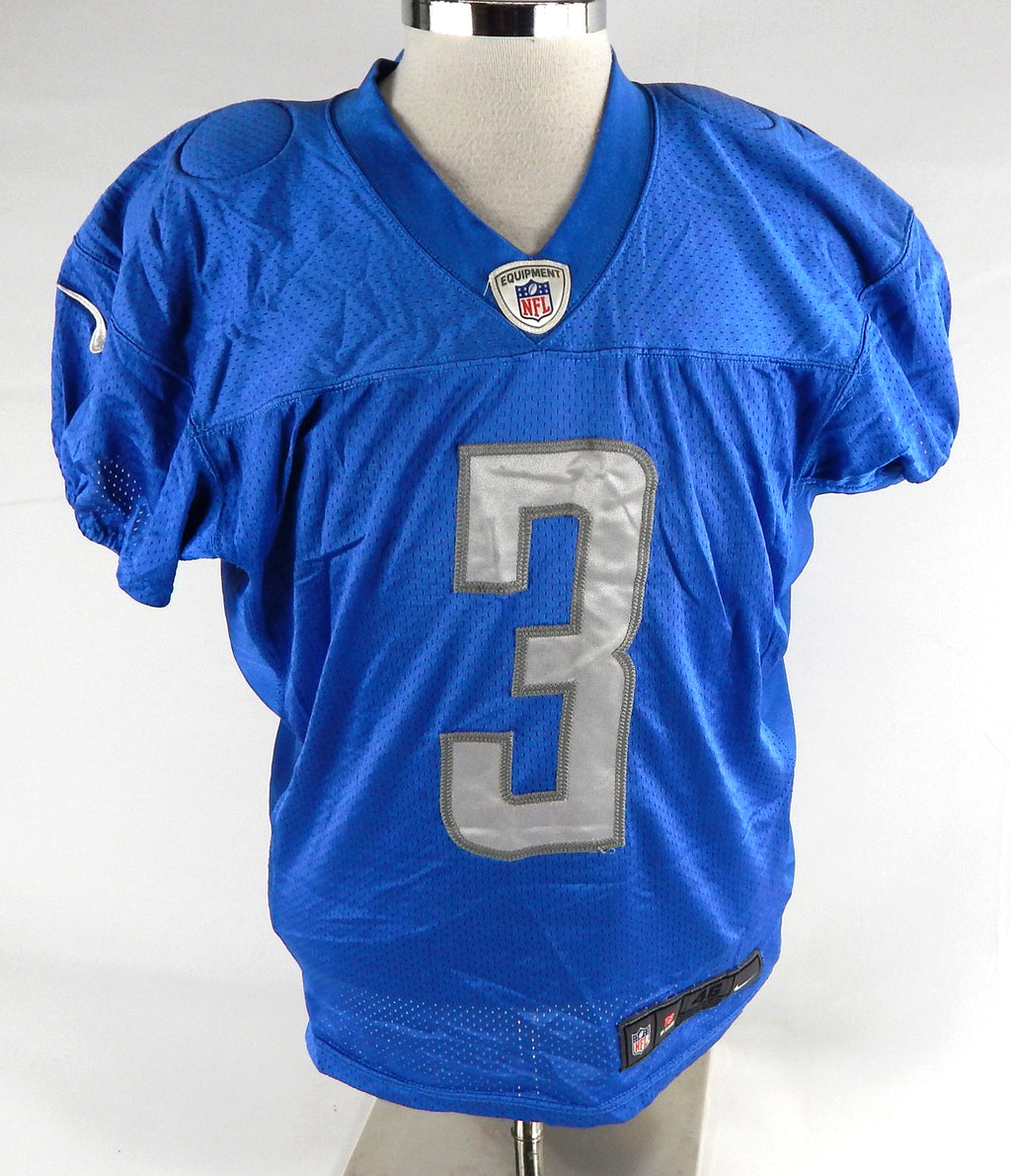 2014 Detroit Lions #3 Game Used Blue Practice Jersey 46 23