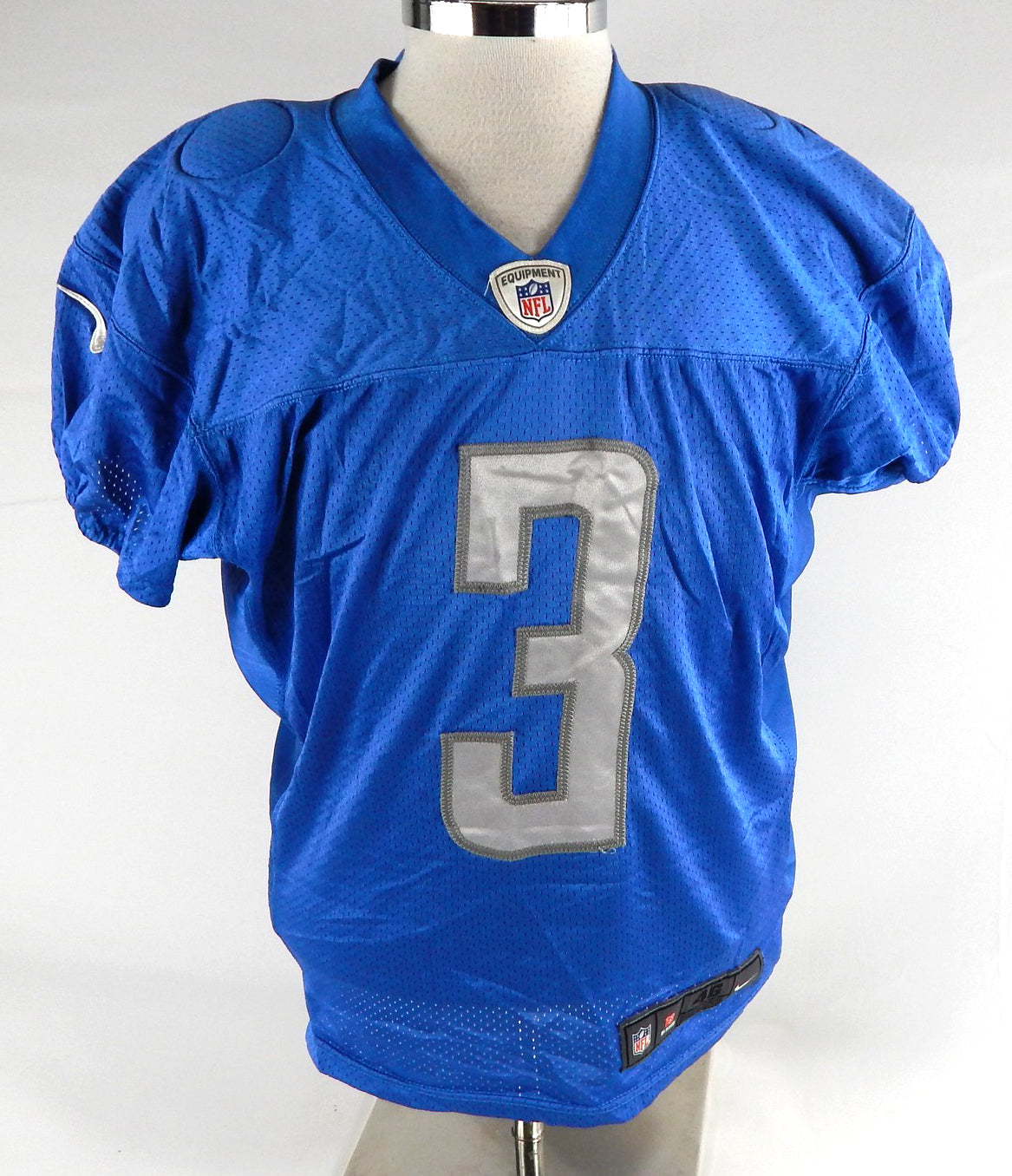 2014 Detroit Lions #3 Game Used Blue Practice Jersey 46 23