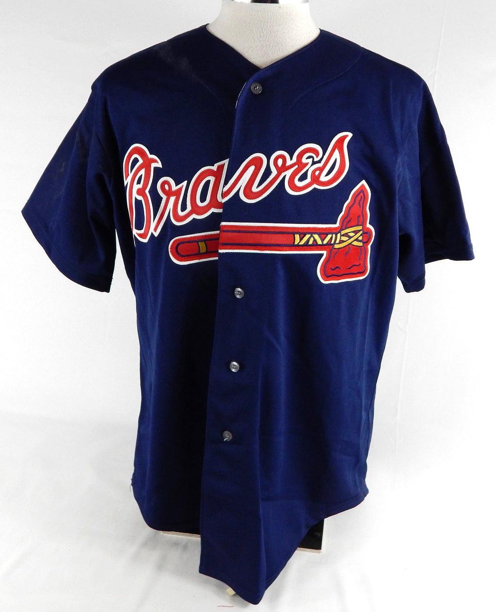 1990s Atlanta Braves Blank Game Issued Navy Jersey 46 837