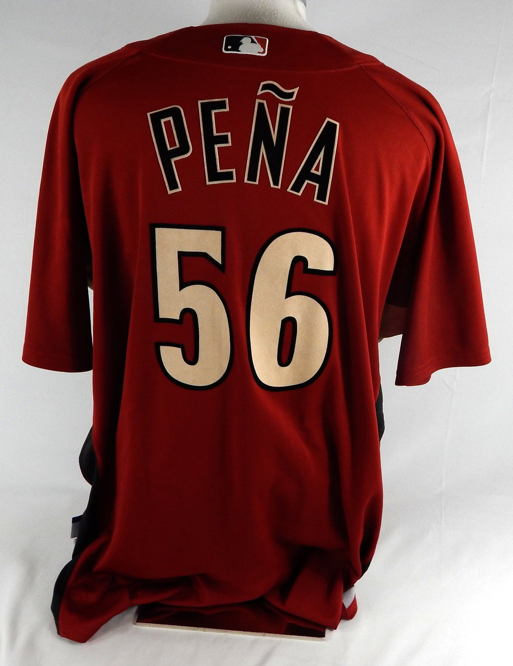 2007-10 Arizona Diamondbacks Tony Pena #56 Game Used Red Jersey ST BP 50 474 Pic2