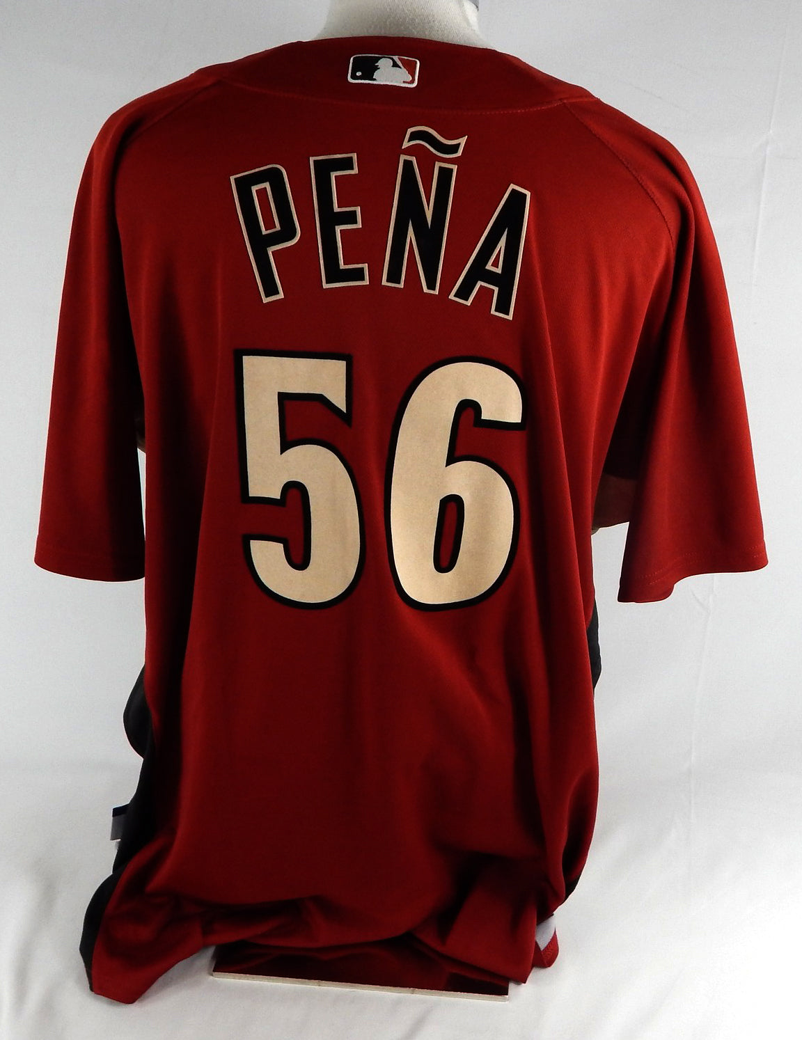 2007-10 Arizona Diamondbacks Tony Pena #56 Game Used Red Jersey ST BP 50 474 Pic2