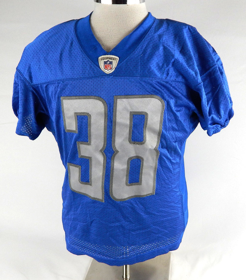 2018 Detroit Lions Mike Ford #38 Game Used Blue Practice Jersey 44 25