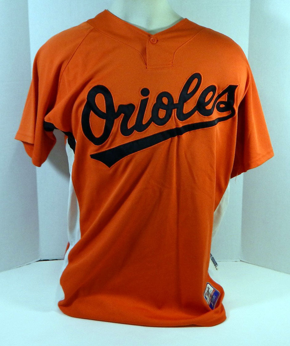 2007-08 Baltimore Orioles Tavaras #97 Game Used Orange Jersey BP Ext ST 570 Pic2