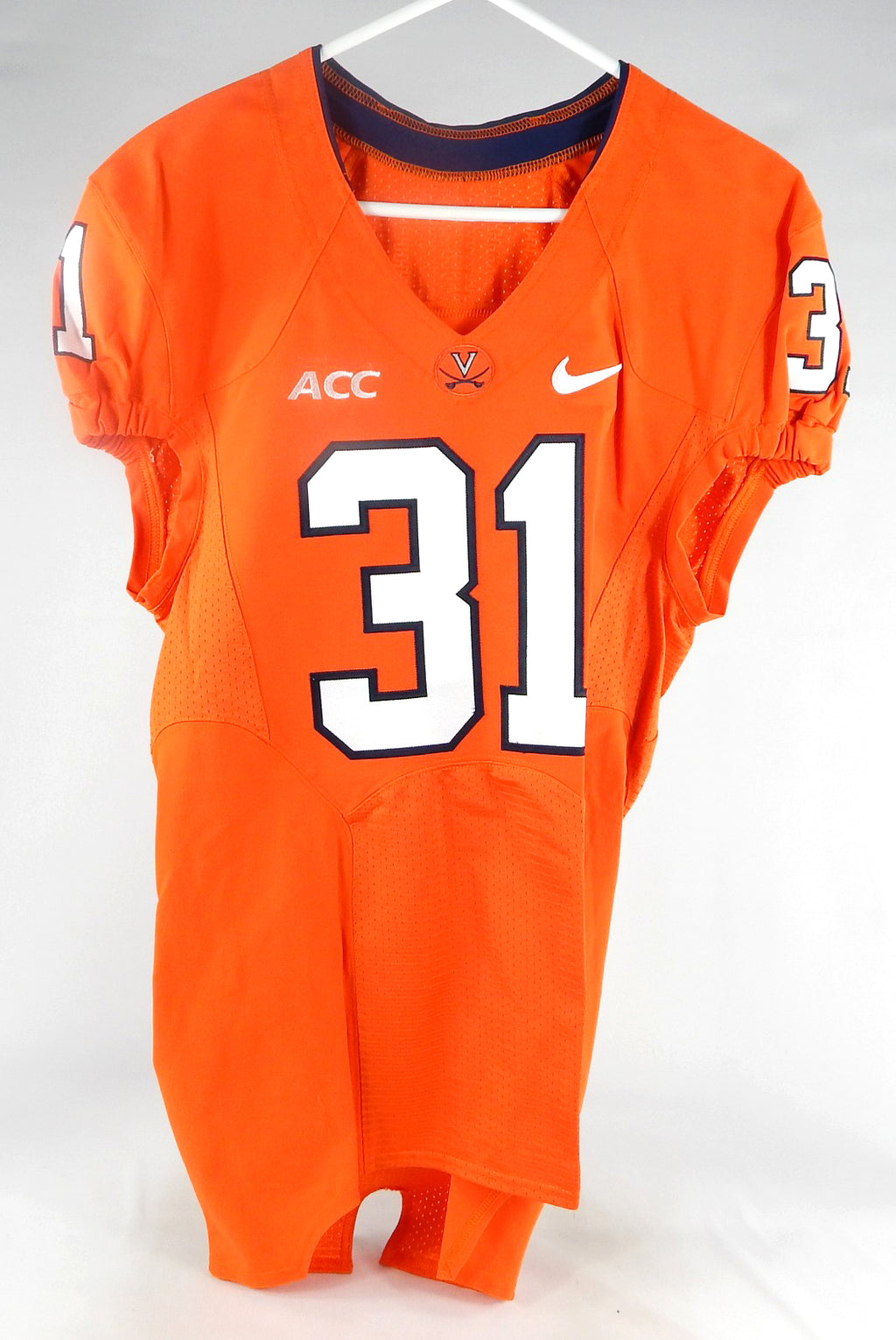 2013 Virginia Cavaliers #31 Game Issued Orange Jersey Name Plate Removed 40 043