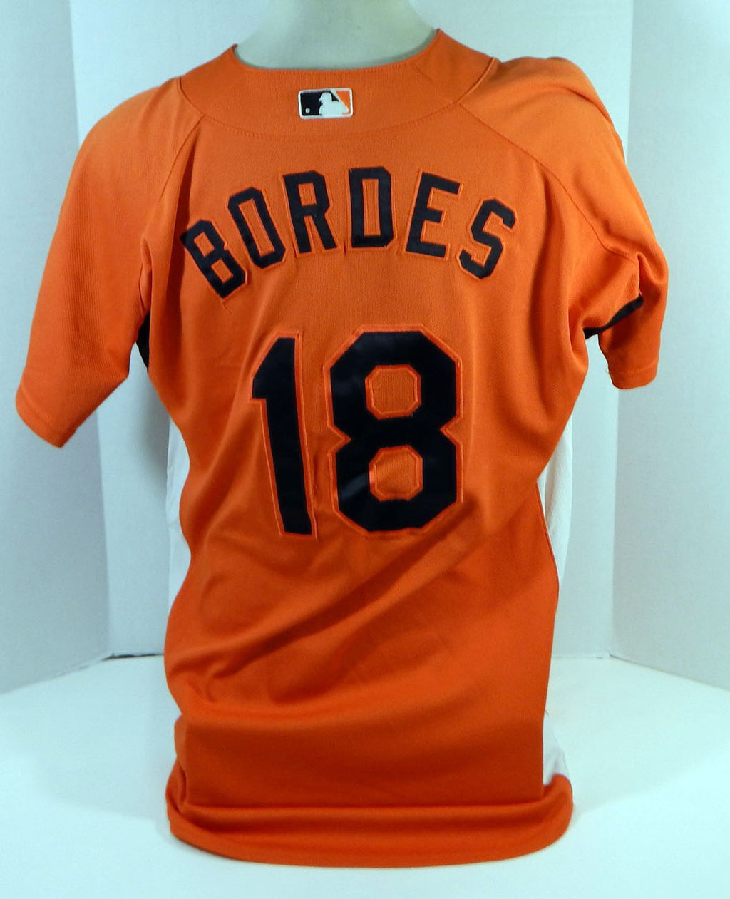 2007-08 Baltimore Orioles Brett Bordes #18 Game Used Orange Jersey BP Ext ST 46