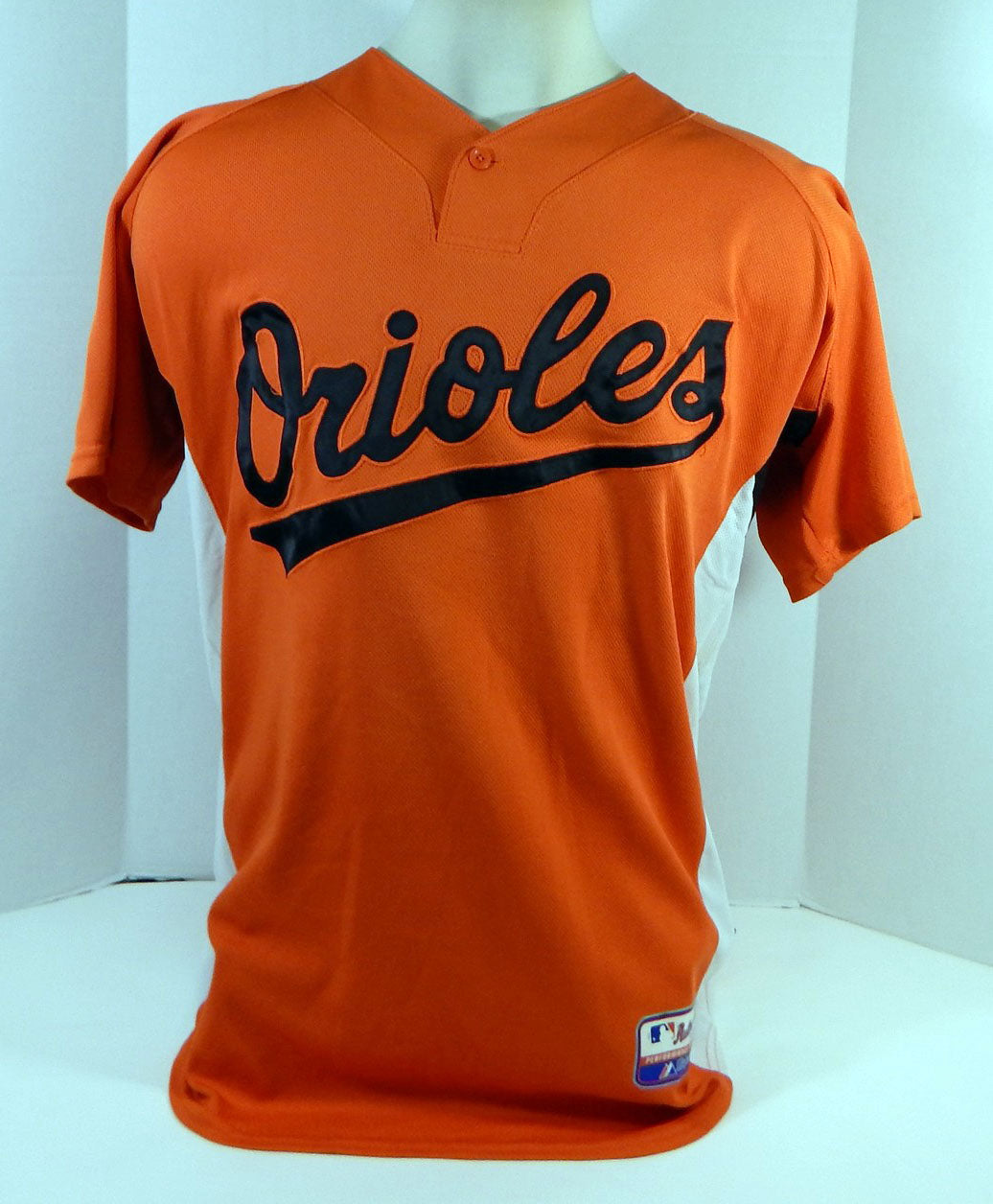 2007-08 Baltimore Orioles Brett Bordes #18 Game Used Orange Jersey BP Ext ST 46 Pic2