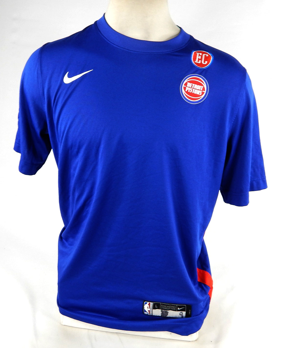 2023-24 Detroit Pistons #35 9 Game Used Blue Shooting Shirt Earl Cureton Patch 9