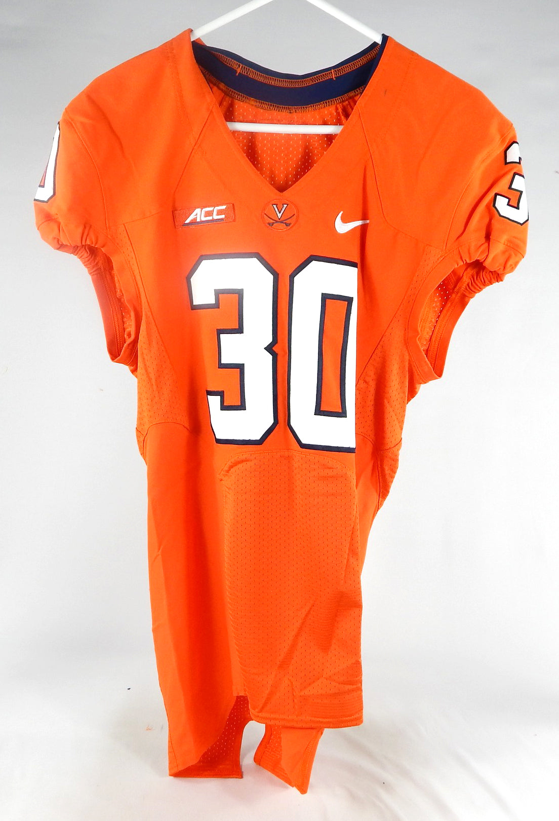 2014 Virginia Cavaliers #30 Game Used Orange Jersey Name Plate Removed 38 045