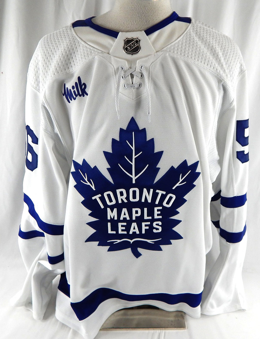 2023-24 Toronto Maple Leafs Alex Steeves #56 Game Issued White Jersey Milk P 5