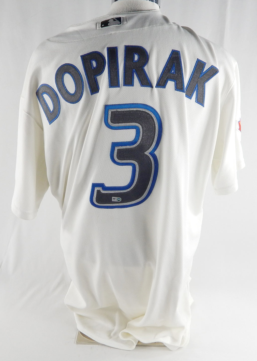 2011 Toronto Blue Jays Brian Dopirak #3 Game Issued White Jersey 50 894 Pic2