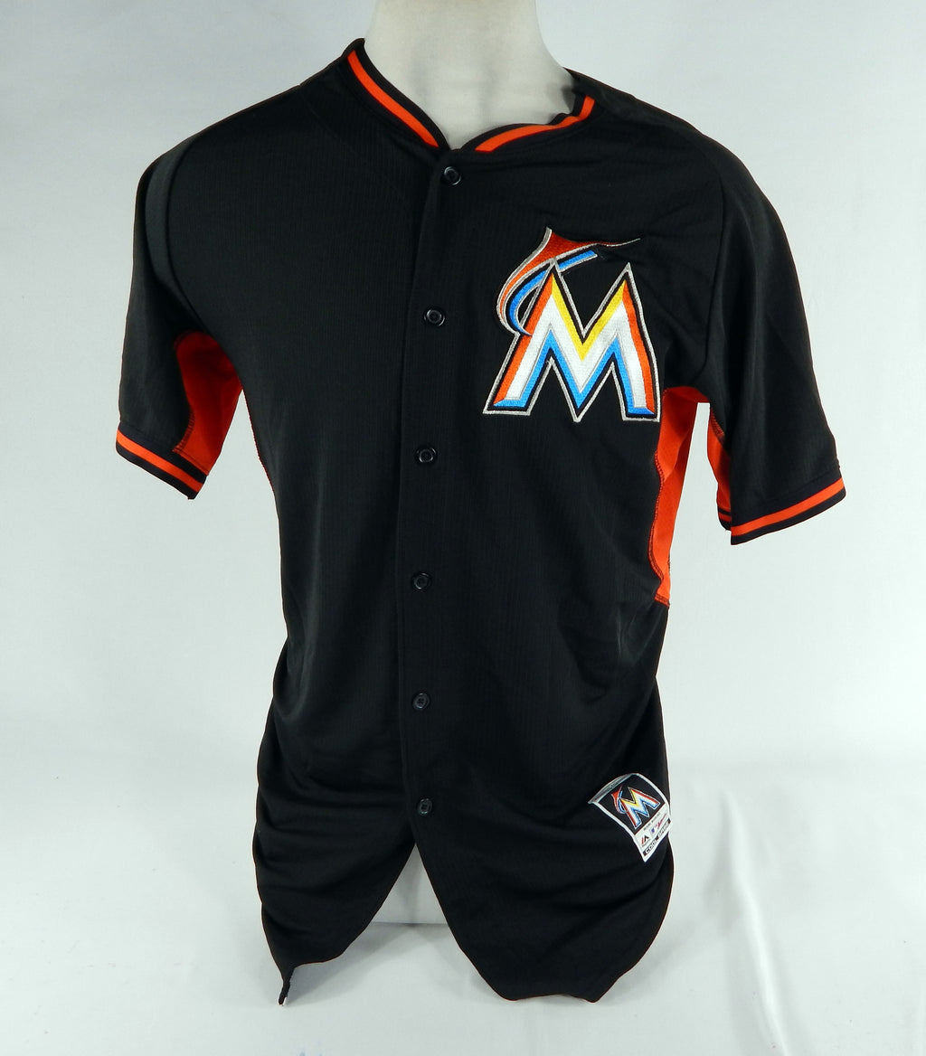 Miami Marlins RJ Peace #51 Game Used Black Jersey Spring Training BP 44 9