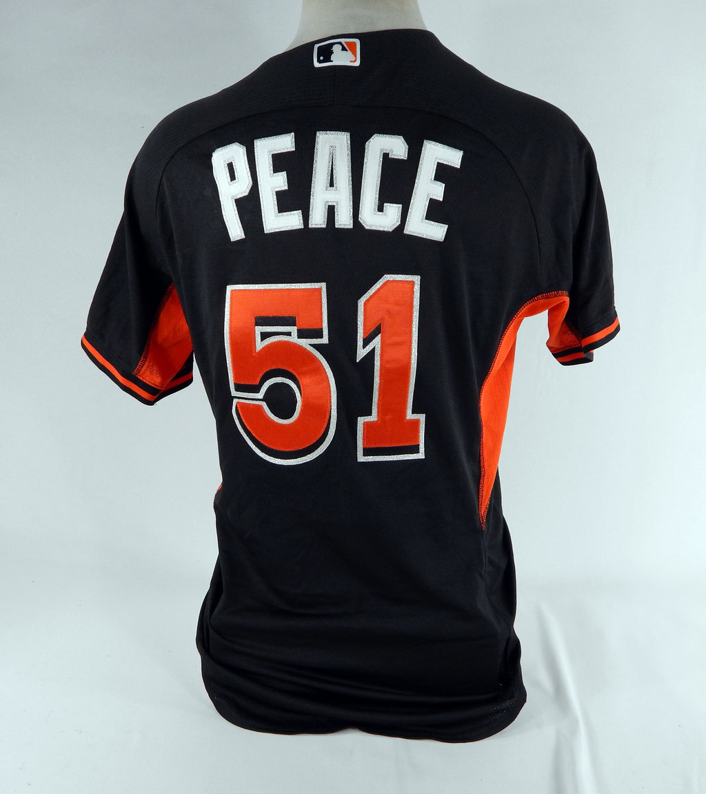 Miami Marlins RJ Peace #51 Game Used Black Jersey Spring Training BP 44 9 Pic2