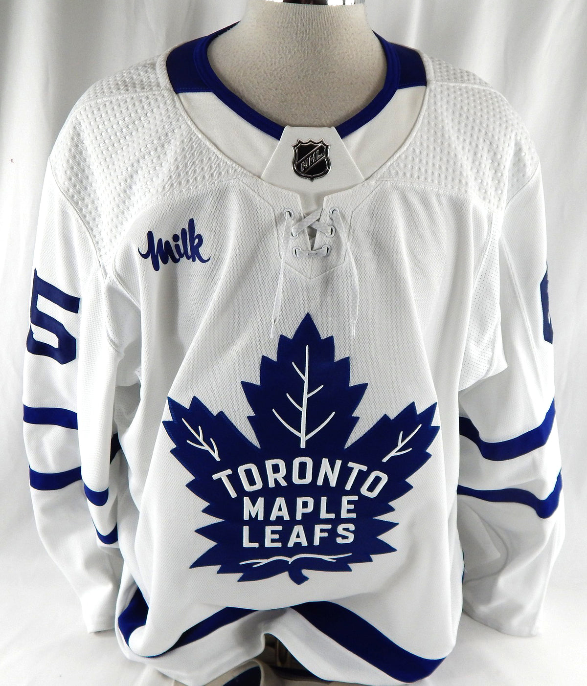 2023-24 Toronto Maple Leafs Jay O'Brien #65 Game Issued White Jersey Milk P 56 6