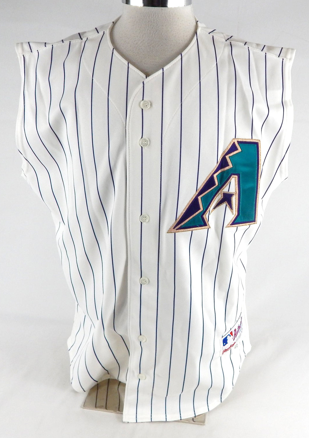 2002 Arizona Diamondbacks Mike Koplove #58 Game Used White Vest Jersey 46 482