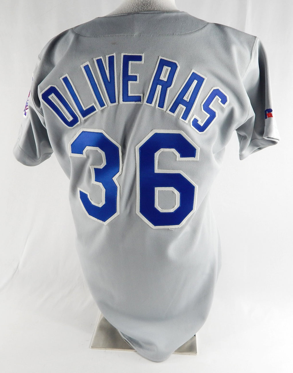1993 Texas Rangers Francisco Oliveras #36 Game Issued Grey Jersey Arlington P Pic2