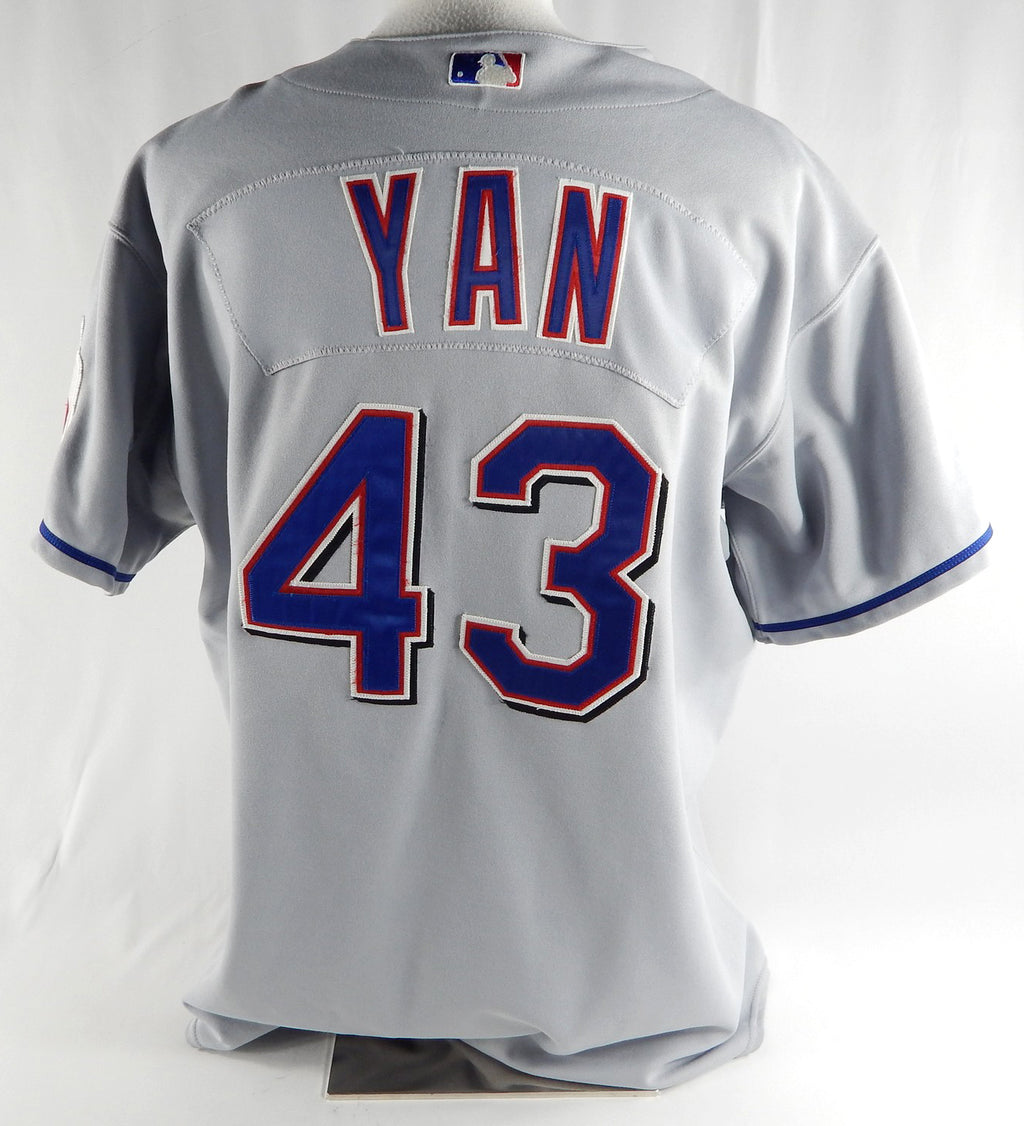 2003 Texas Rangers Esteban Yan #43 Game Used Grey Jersey 52 897 Pic2