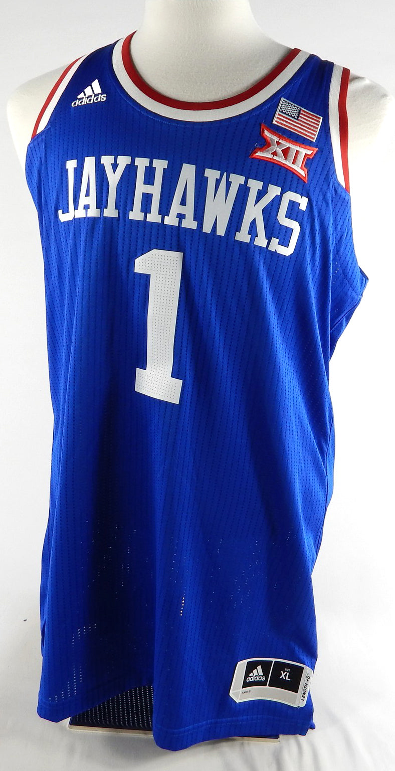2021-22 Kansas Jayhawks #1 Game Issued Blue Jersey XL 612
