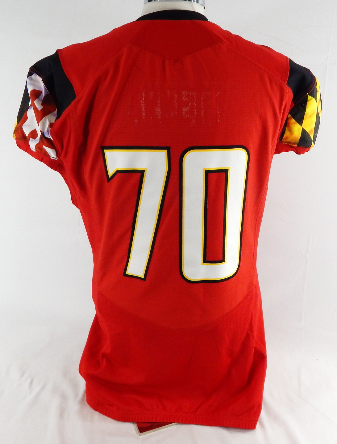 2013 Maryland Terrapins #70 Game Used Red Jersey Football NP Rem 46 39 Pic2