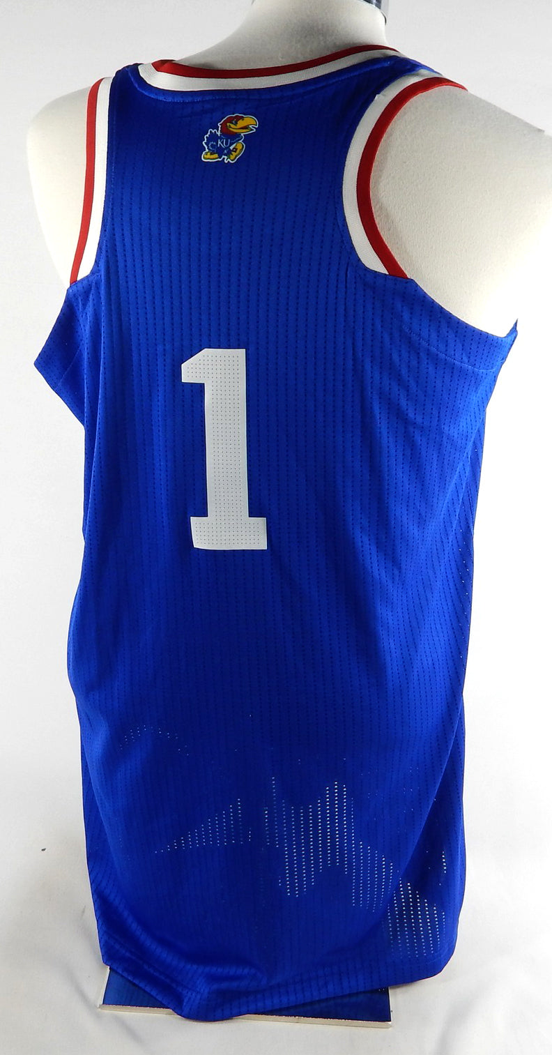 2021-22 Kansas Jayhawks #1 Game Issued Blue Jersey XL 612 Pic2
