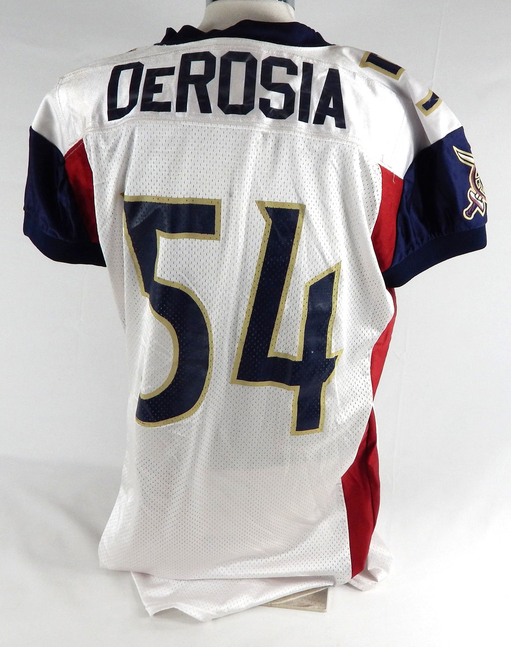 2000s Albany Conquest DeRosia #54 Game Used White Jersey Arena Football 2XL 847 Pic2