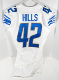 2017 Detroit Lions Wes Hills #42 Game Issued White Jersey 42 DP64412
