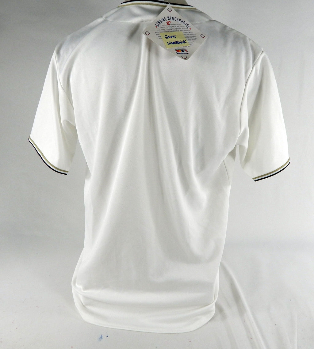 San Diego Padres Scott Linebrink # Authentic Signed White Jersey Auto DP70145 Pic2