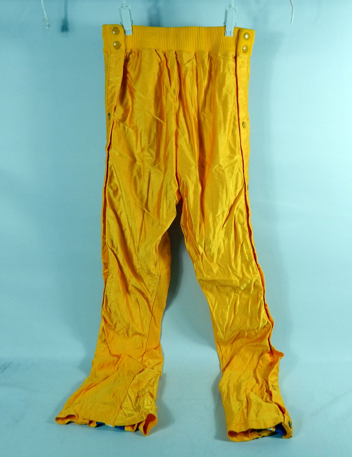 1980s Golden State Warriors #31 Game Used Yellow Warm Up Pants 36 DP74557 Pic2
