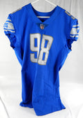 2019 Detroit Lions Brodic Martin #98 Game Issued Blue Jersey 48 17