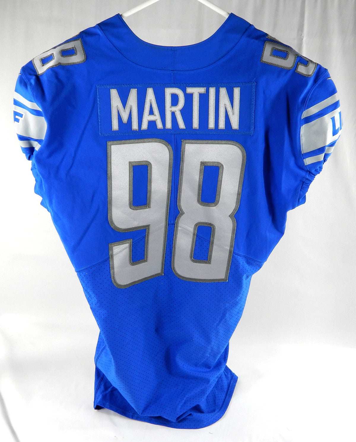 2019 Detroit Lions Brodic Martin #98 Game Issued Blue Jersey 48 17 Pic2