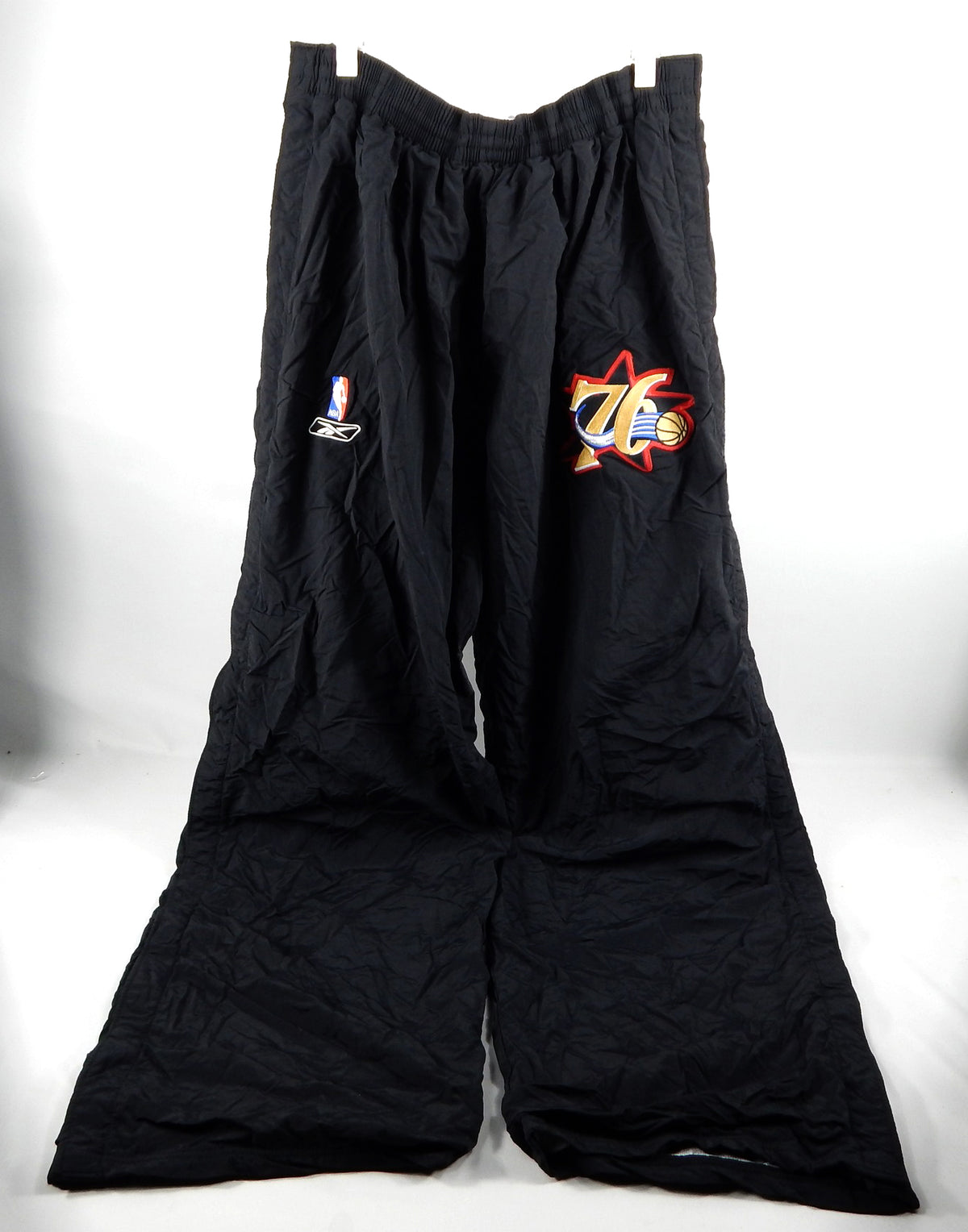 2000s Philadelphia 76ers #25 Game Used Black Tearaway Pant 46 792