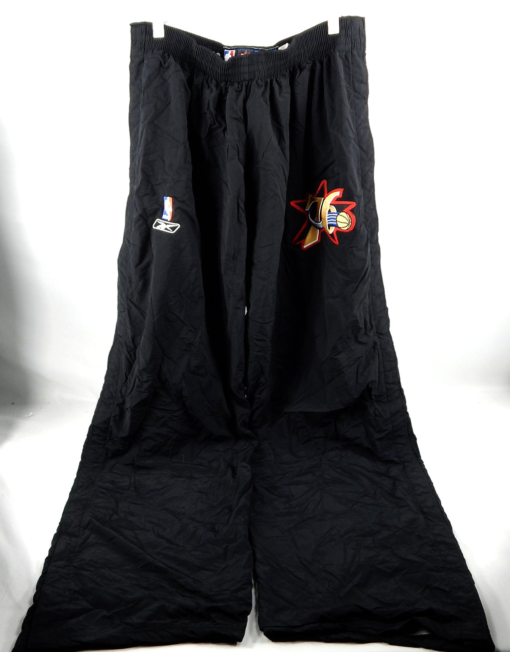 2000s Philadelphia 76ers #31 Game Used Black Tearaway Pant 46 793