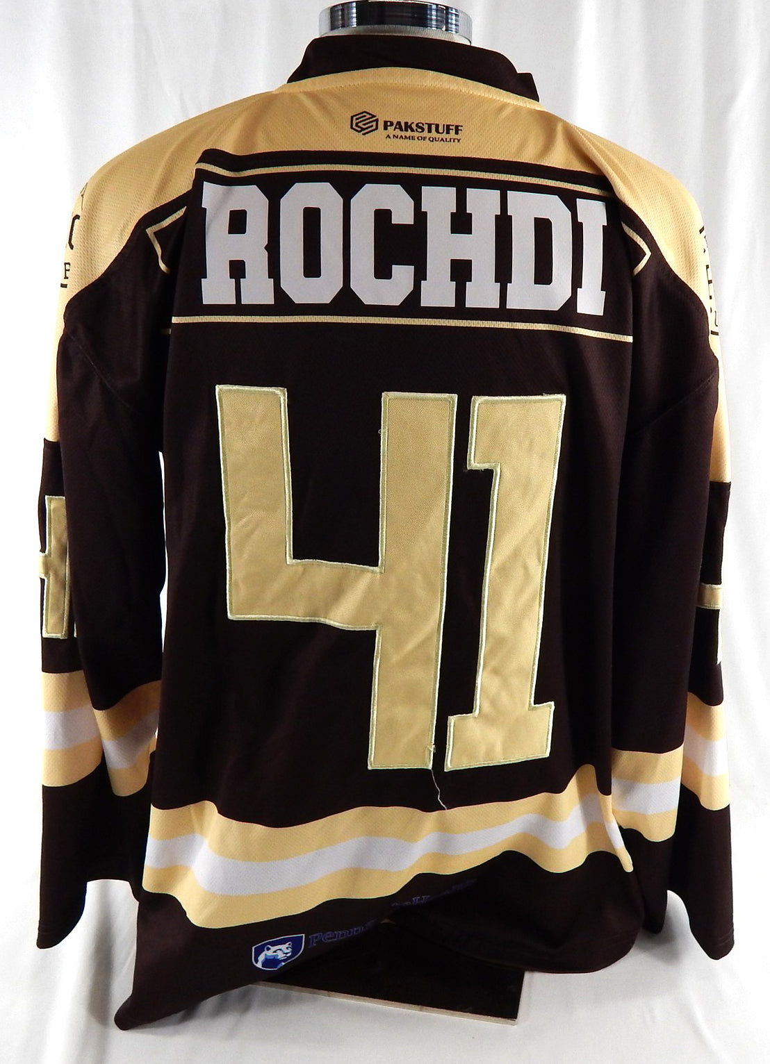2025-26 Hershey Cubs Mohamed Mahdi Rochdi #41 Game Used Brown Jersey USPHL 2 Pic2