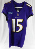 2018 Baltimore Ravens Thornton #15 Game Used Purple Practice Jersey Ford P 36 3