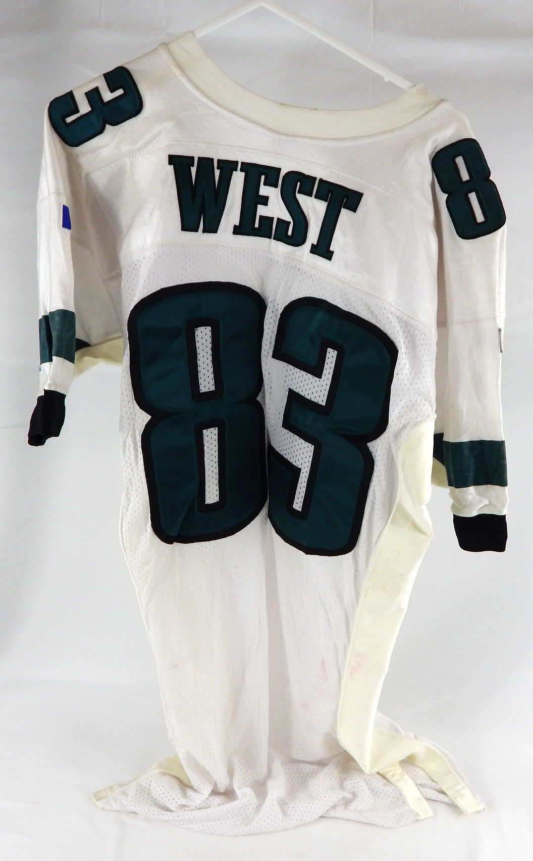 1996 Philadelphia Eagles Ed West #83 Game Issued White Jersey 46 487 Pic2