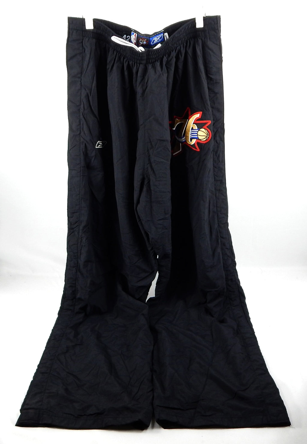2000s Philadelphia 76ers #30 Game Used Black Tearaway Pant 42 801