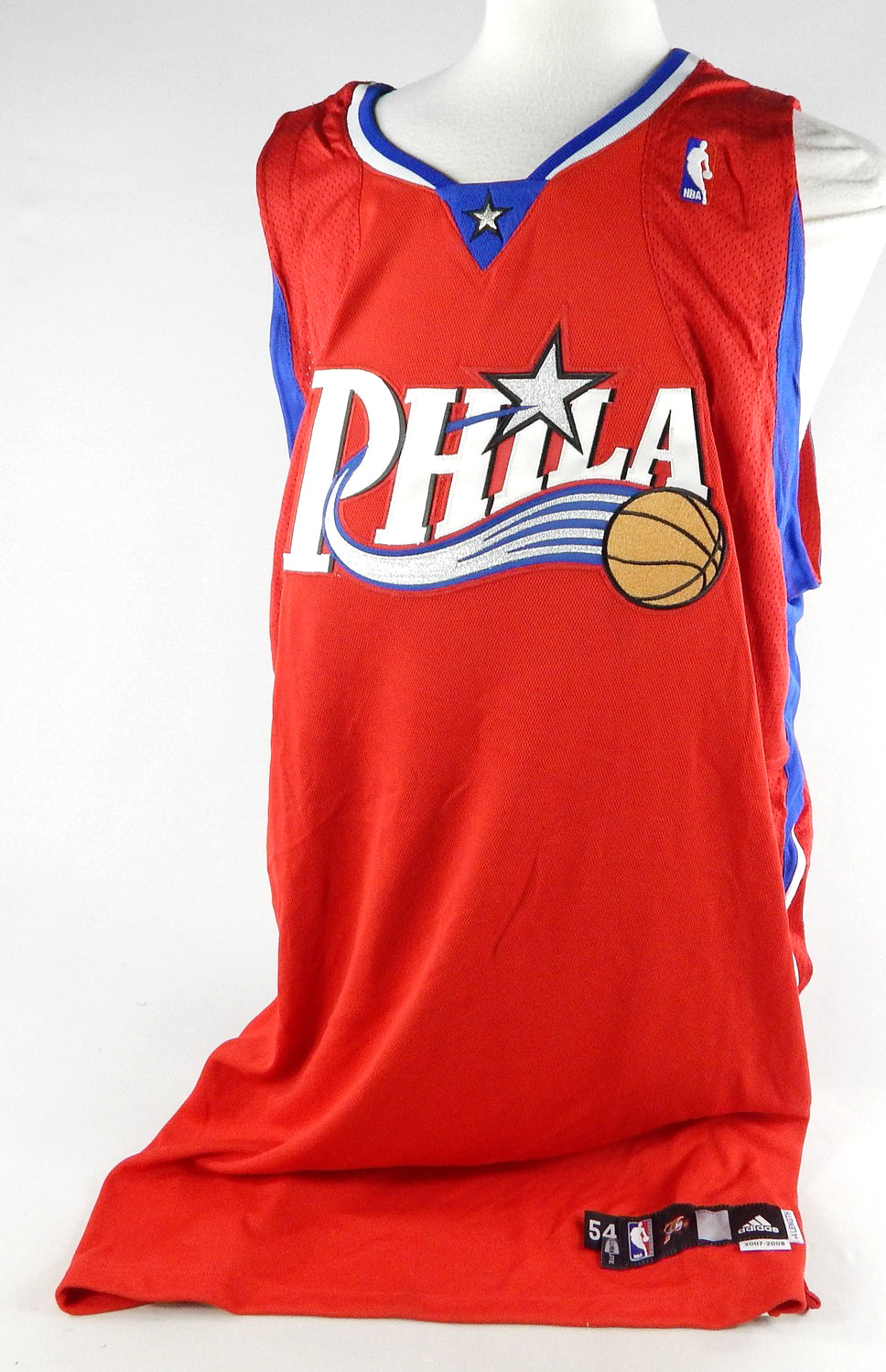 2007-08 Philadelphia 76ers Blank Game Issued Red Jersey 54 984