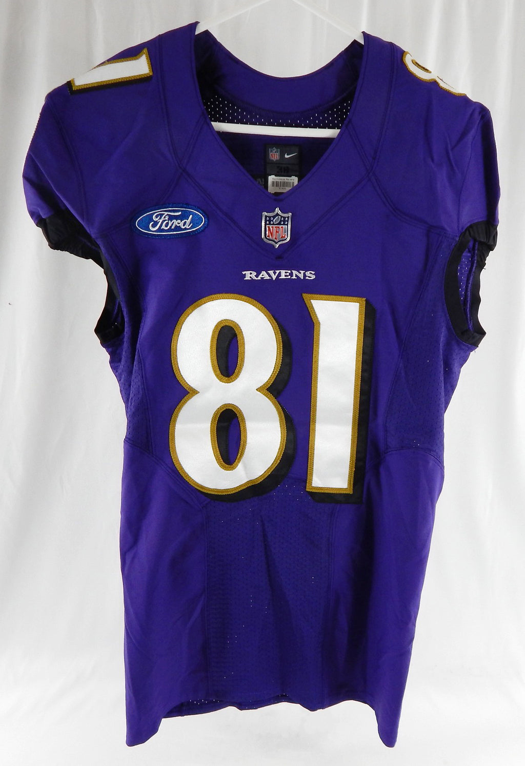 2020 Baltimore Ravens Tyus Bowser Tybo #81 Game Used Purple Practice Jersey 5