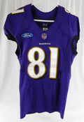2020 Baltimore Ravens Tyus Bowser Tybo #81 Game Used Purple Practice Jersey 5