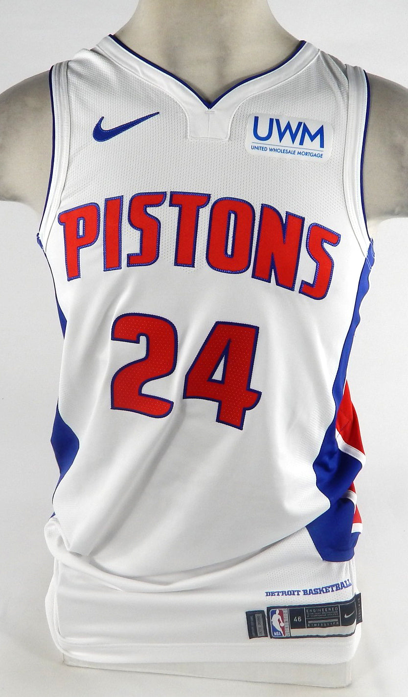 2023-24 Detroit Pistons Zavier Simpson #24 Game Issued White Jersey 46 DP73749