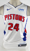 2023-24 Detroit Pistons Zavier Simpson #24 Game Issued White Jersey 46 DP73749