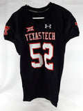 2014 Texas Tech Red Raiders #52 Game Used Black Jersey Football NP Rem 46 572
