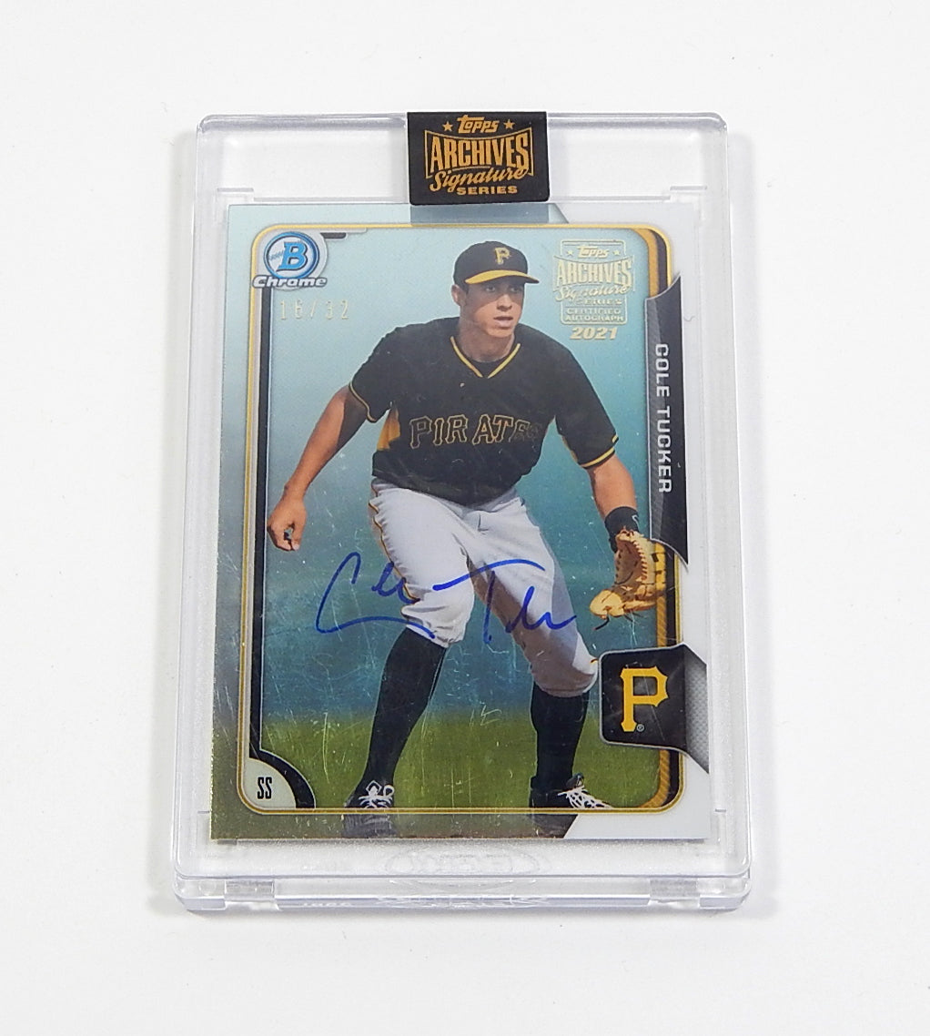2021 Topps Archives Signature Series 2015 Bowman Chrome Cole Tucker #71 Auto /32