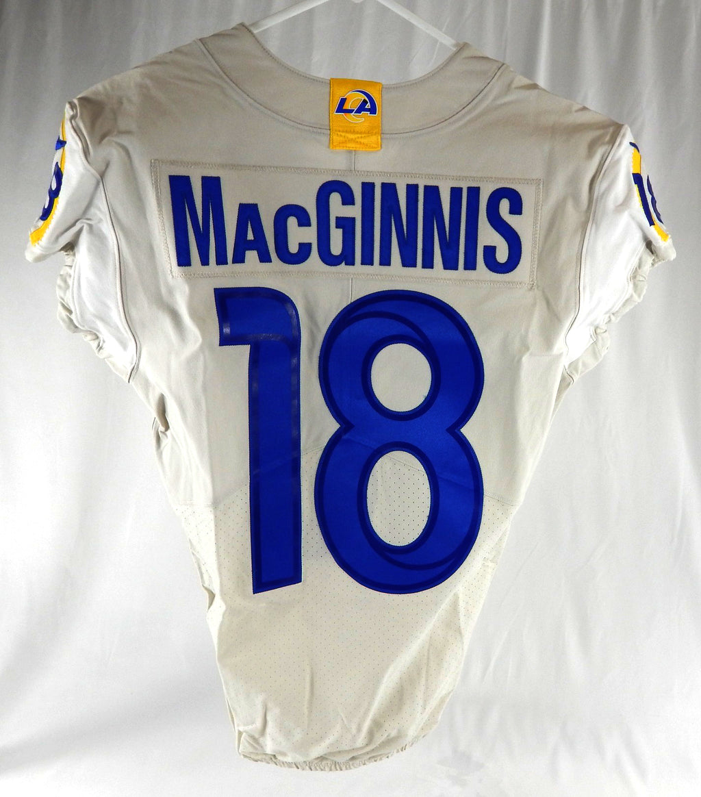 2021 Los Angeles Rams Austin MacGinnis #18 Game Issued Cream Jersey 40 540 Pic2