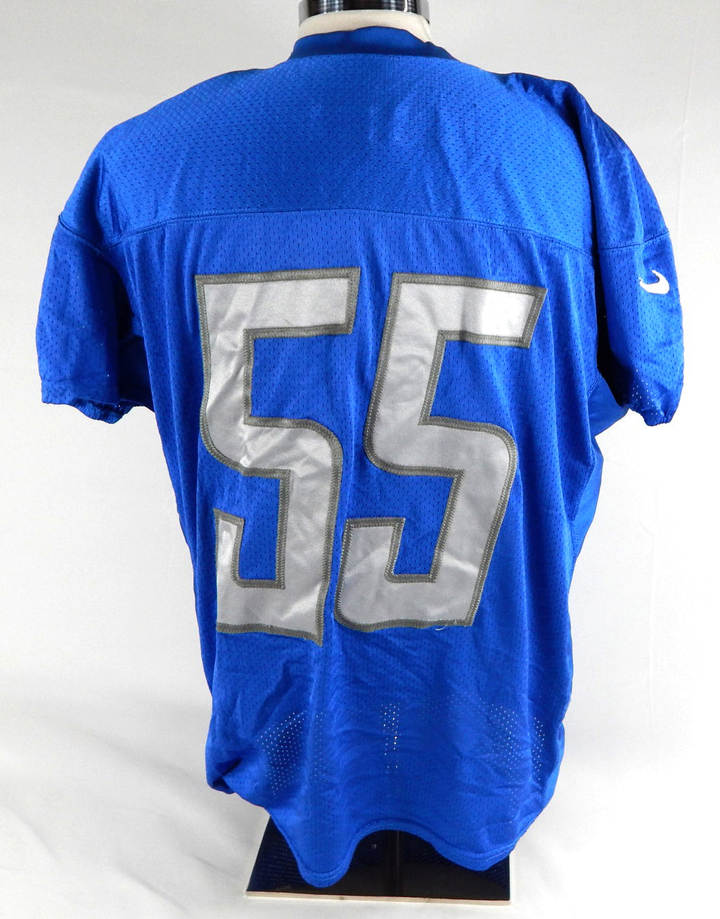 2017 Detroit Lions Christian Ringo #55 Game Used Blue Practice Jersey 52 241 Pic2
