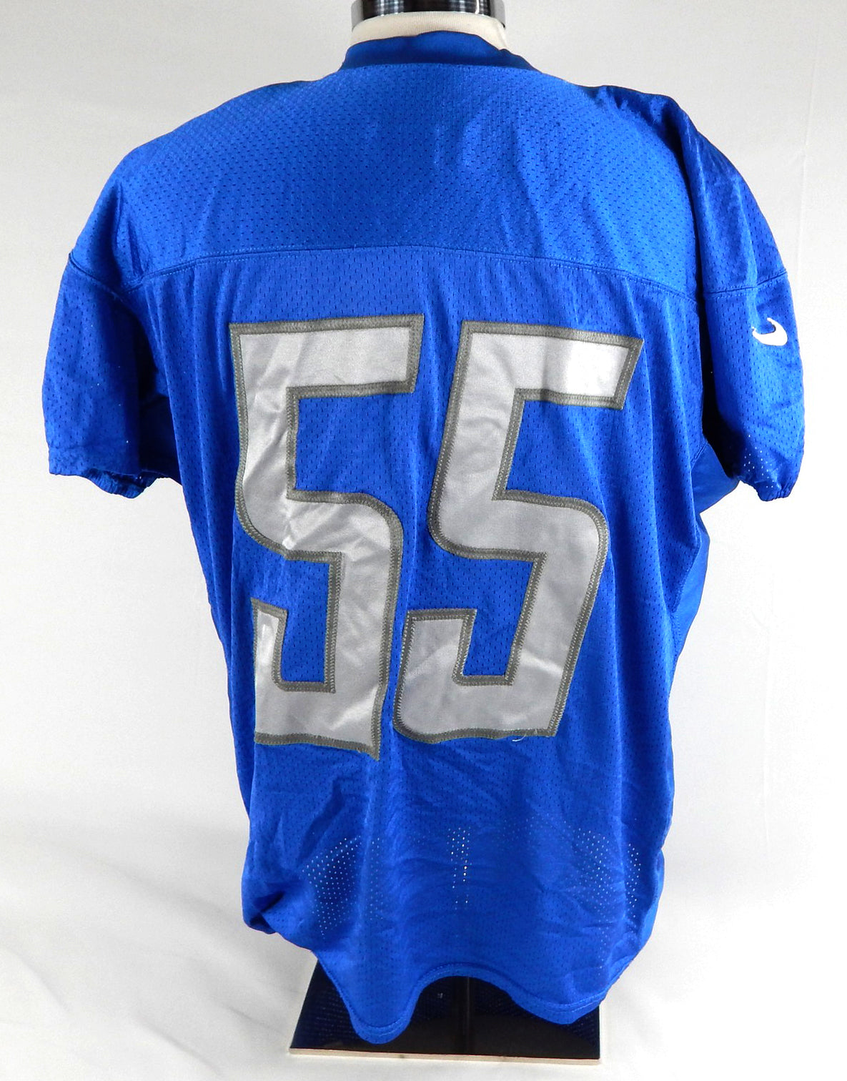 2017 Detroit Lions Christian Ringo #55 Game Used Blue Practice Jersey 52 241 Pic2