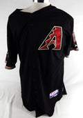 2008 Arizona Diamondbacks David Eckstein #4 Game Used Black Jersey 10th P 46 495
