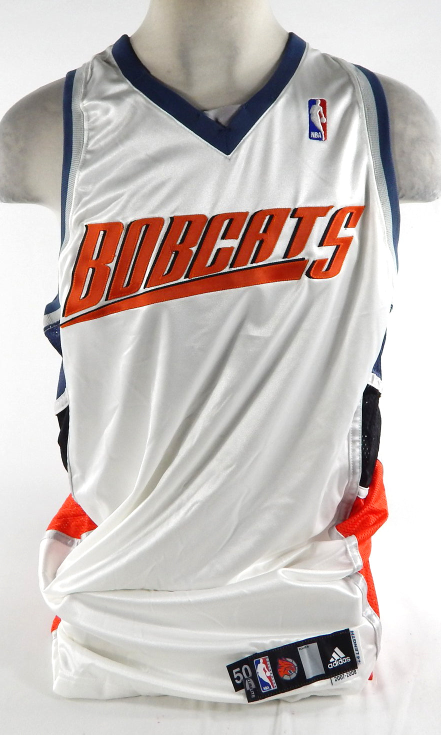 2007-08 Charlotte Bobcats Blank Game Issued White Jersey 50 064