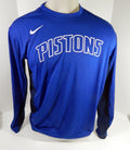 Detroit Pistons #14 Game Issued Blue Shooting Shirt L DP56613
